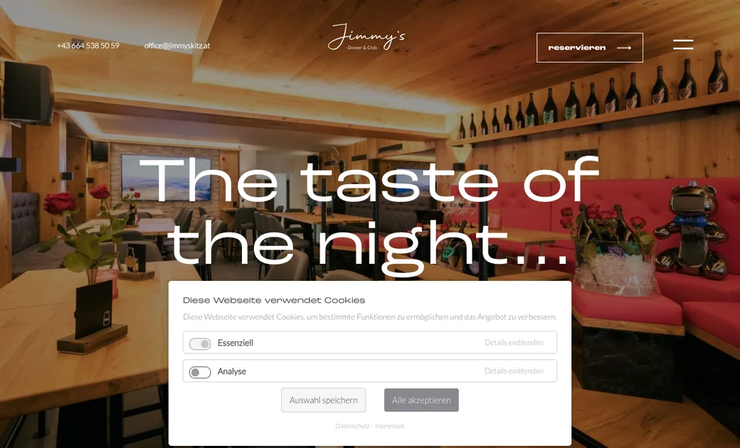 Echter Website-Screenshot: Jimmy’s Dinner & Club
